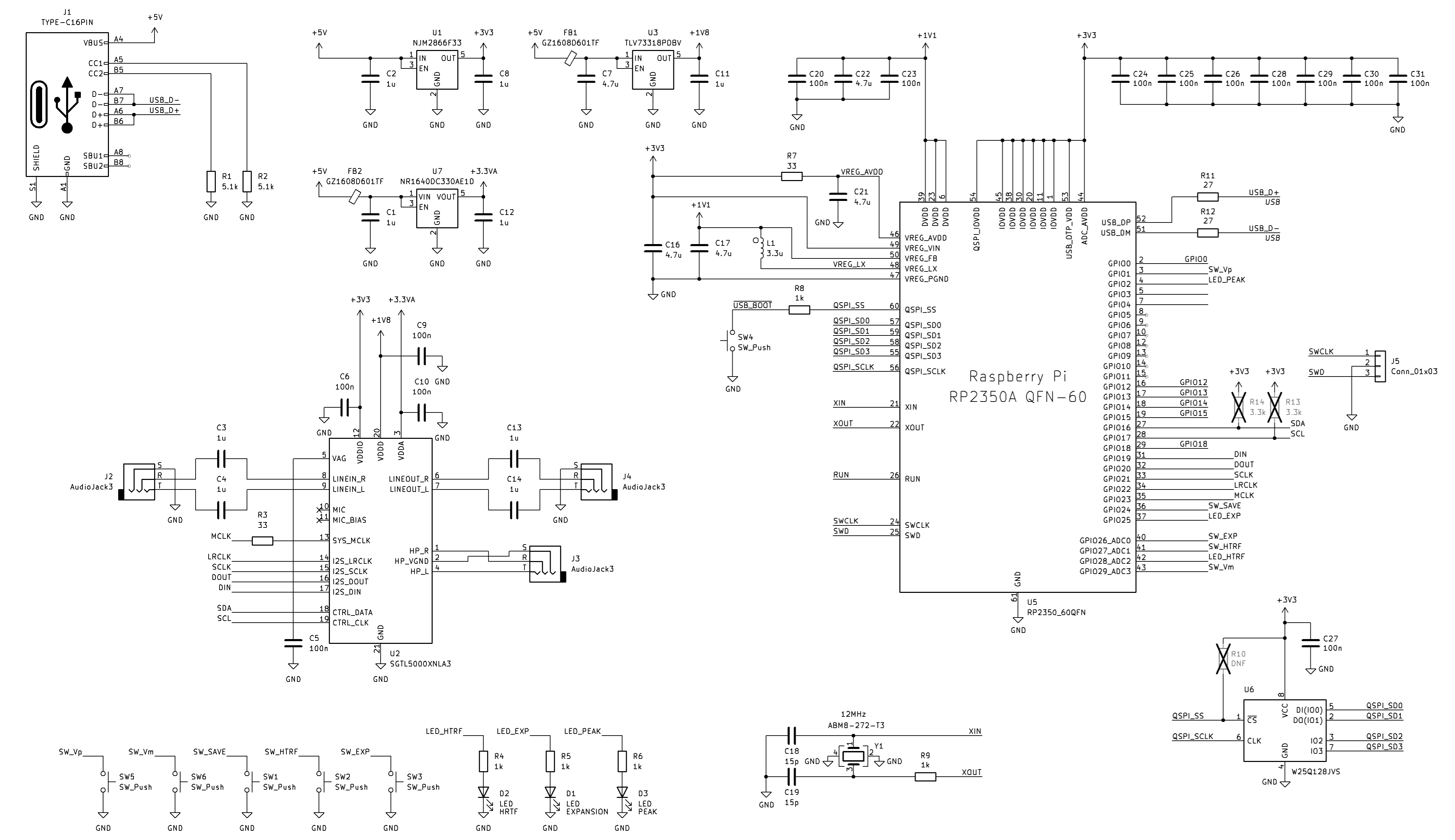 HRTFヘッドホンアンプの回路図