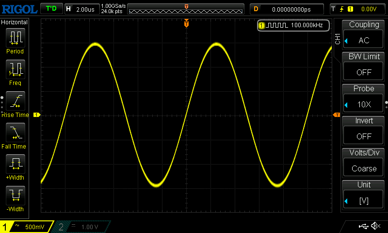100kHz 正弦波